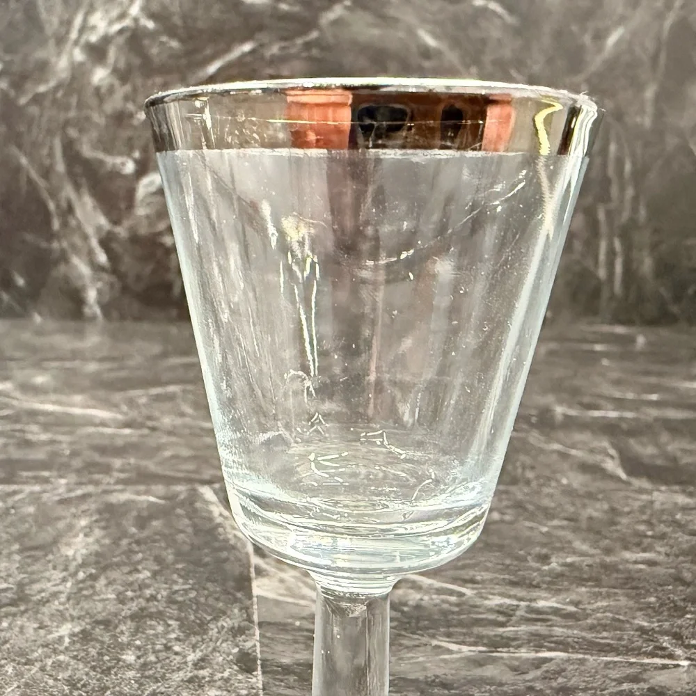 Silver Rimmed Shot Glasses (Set of 4)